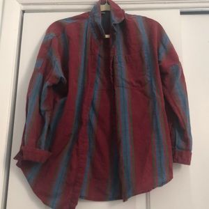 Burgundy stripe button now